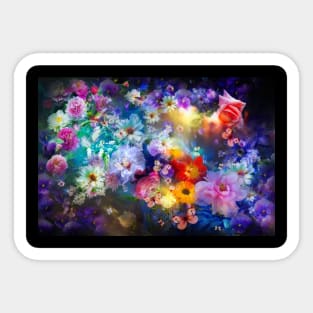 Dreamy floral garden abstract fantasy Sticker